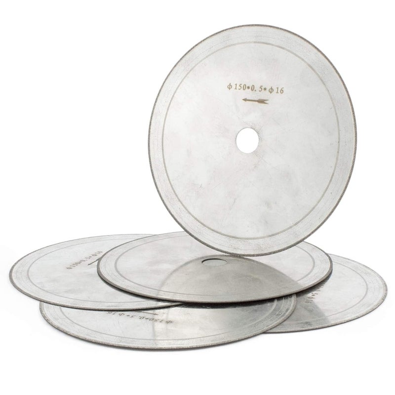 Jingling 6 inch Lapidary Saws Diamond Saw Blades Cutting Rocks Gem Blade Thin Rim 0.53mm Jewelry Tools for Stone Pack of 5Pcs - Image 1